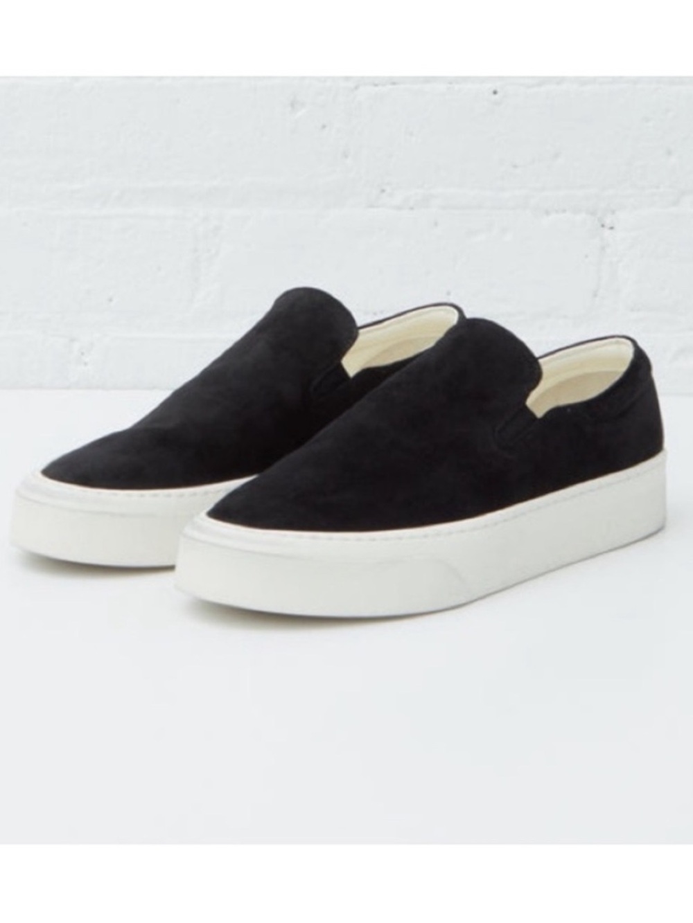 The Row Marie H Black Suede Slip-On Sneakers Ivory Sole EU 40 (US 9-9.5)